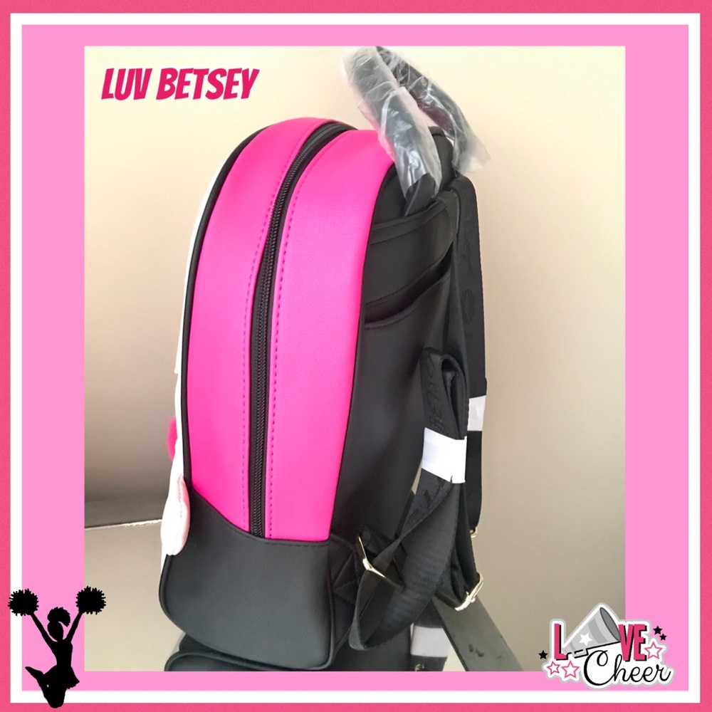 Luv Betsey Johnson Cheerleader Girl Pink Backpack - Picture 4 of 14